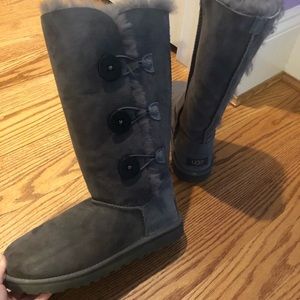 Tall Grey Button Uggs